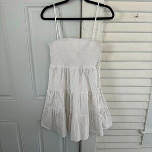 TCEC white smocked fit & flare sleeveless sundress size large